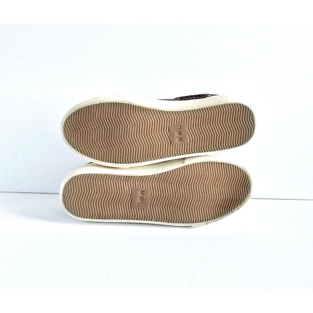 MADEWELL Sidewalk Low Top Sneakers Painted Leopard Calf Hair Sz 7.5 Brown - Picture 10 of 13